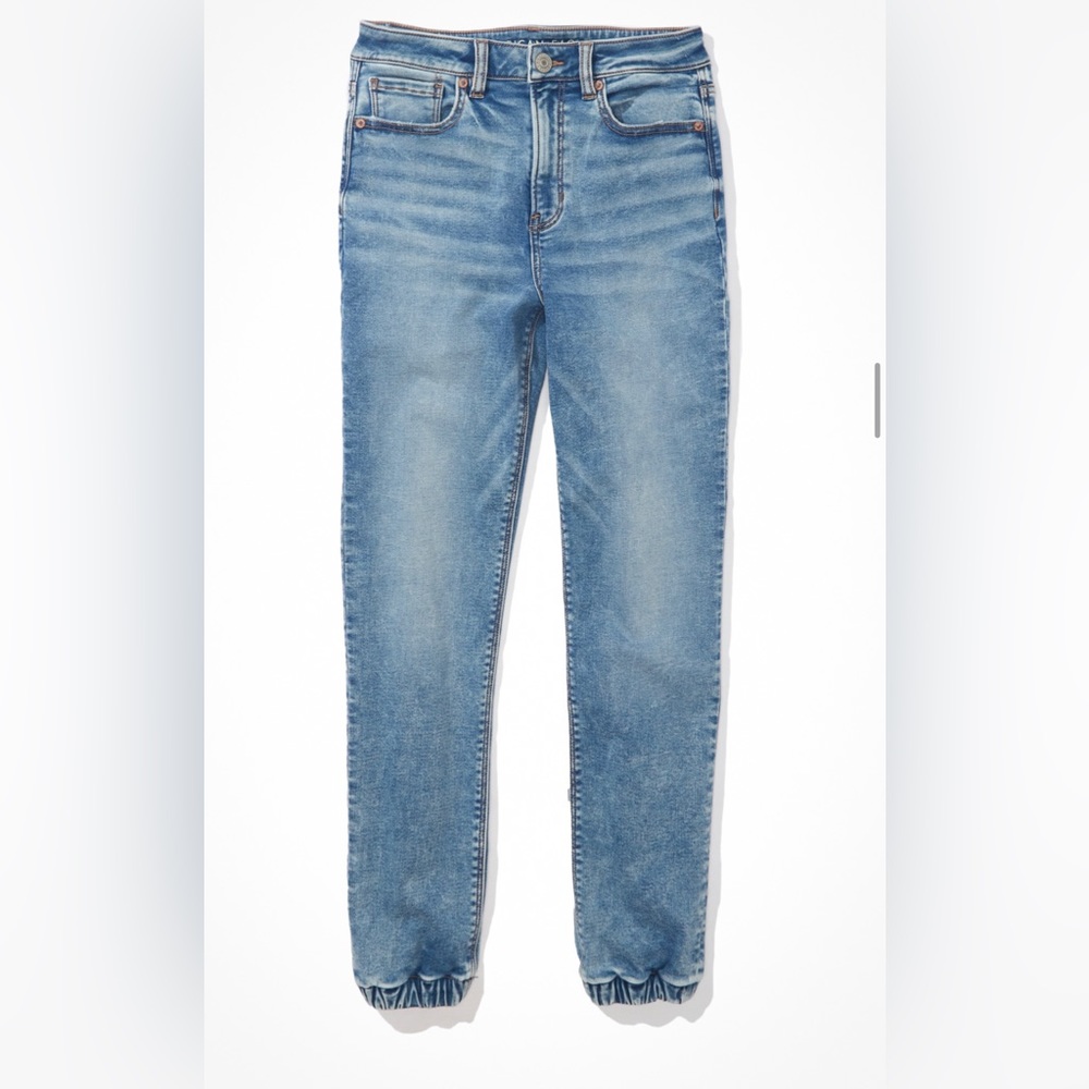 American eagle blue jeans joggers size 0 runs big
